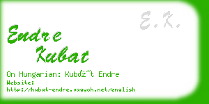 endre kubat business card